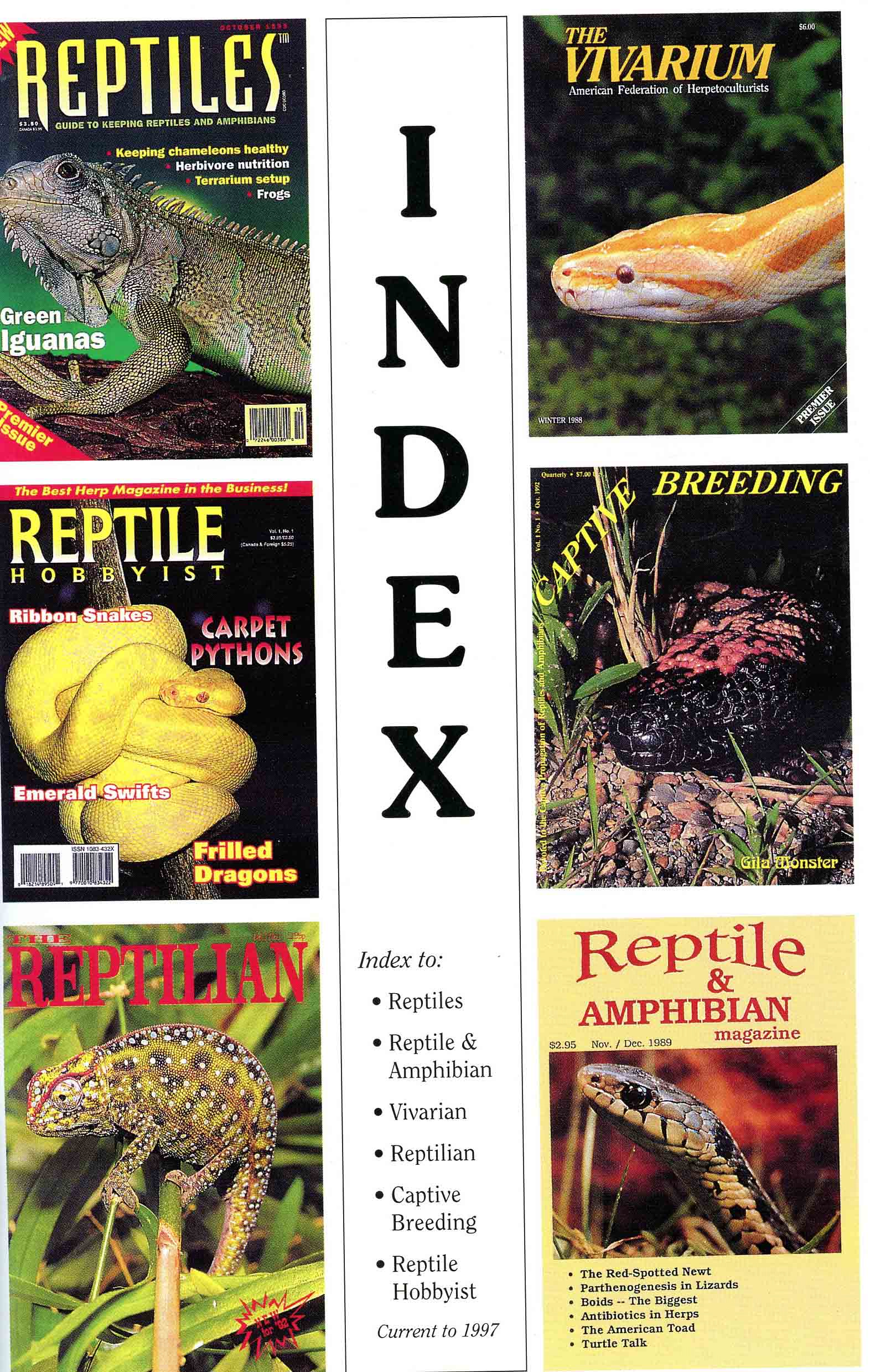 Image for Index to: Reptiles, Reptile & Amphibian, Vivarium, Reptilian, Captive Breeding, Reptile Hobbyist, current to 1997,