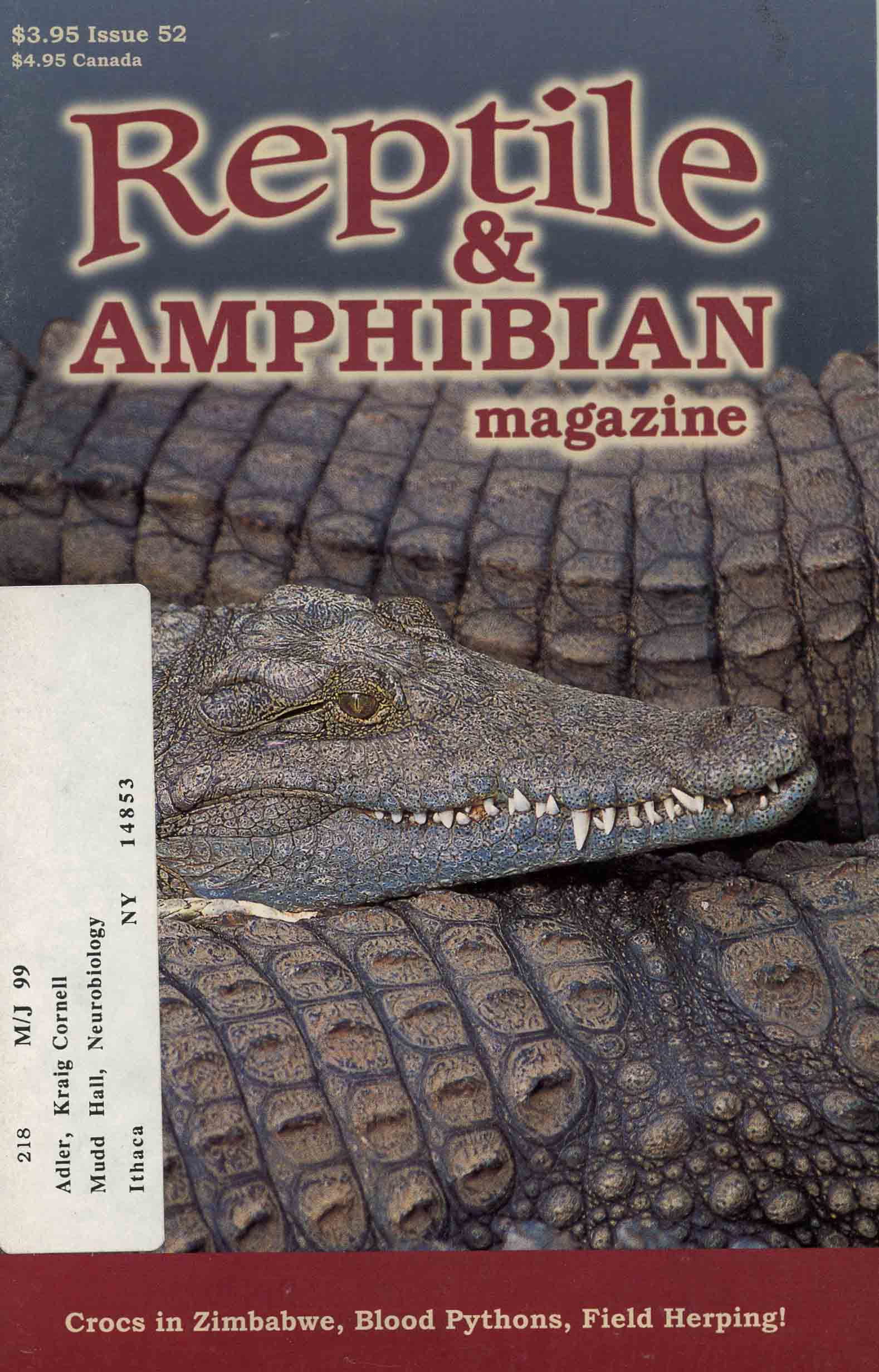 Image for Reptile & Amphibian Magazine, Issue 52, Jan. / Feb. 1998