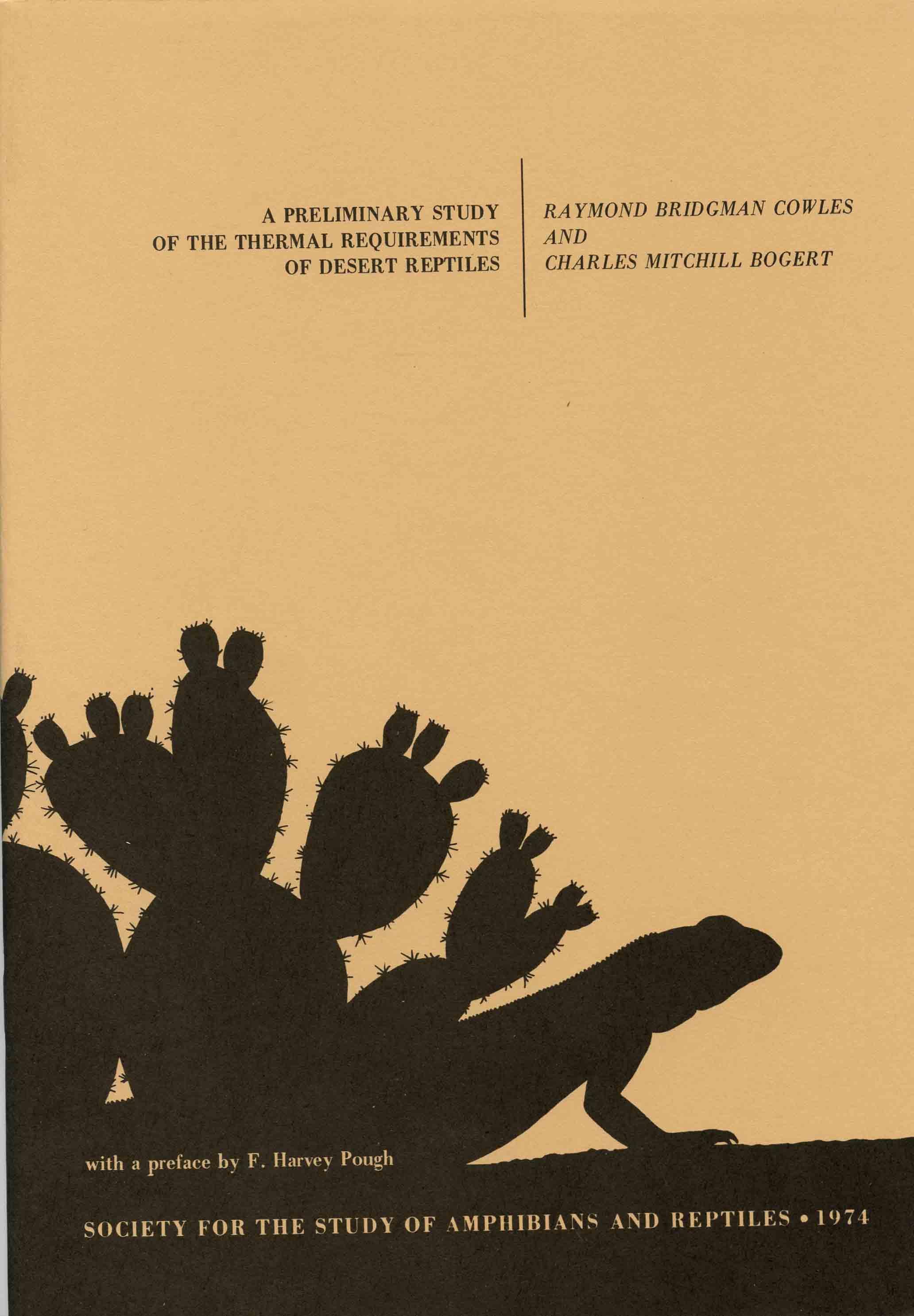 Image for A preliminary study of the thermal requirements of desert reptiles,
