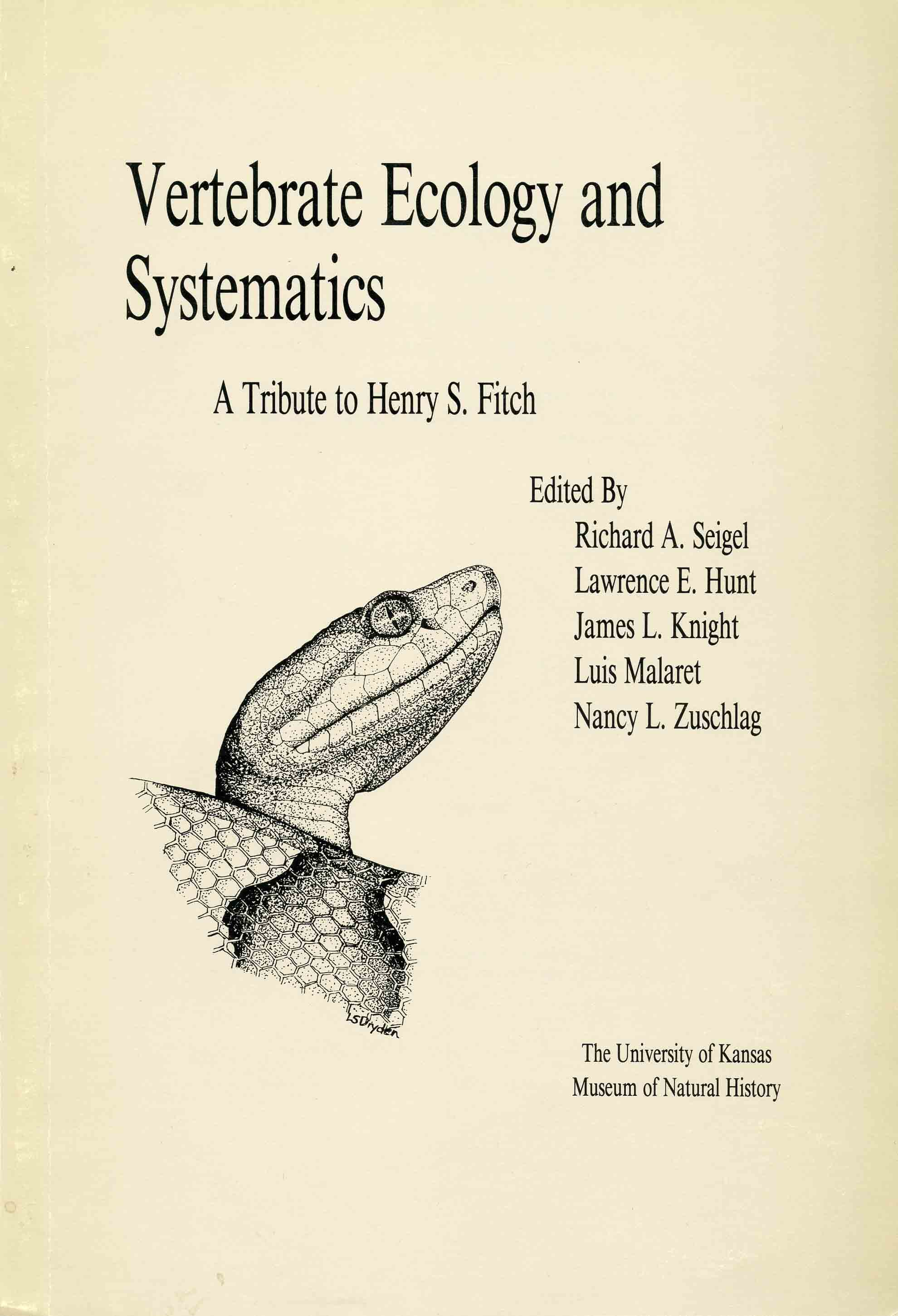 Image for Vertebrate Ecology and Systematics: A Tribute to Henry S. Fitch